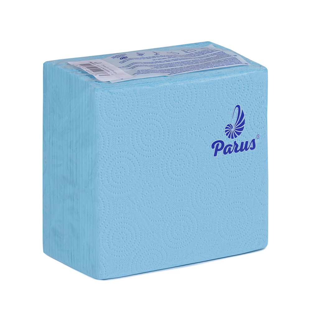 Серветки столові паперові 33х33 см, 100 шт., в п/п упаковці, сині Parus NP319